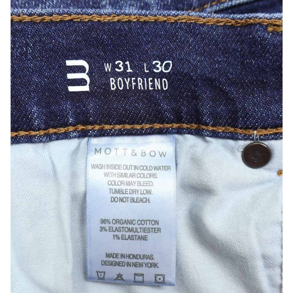 Mott & Bow 31x30 Women's Boyfriend Jean Dark Indigo Blue Premium Denim - Picture 5 of 8